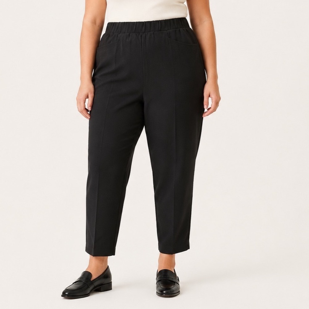 Universal Standard Black Tapered Pull On Trousers XS 10/12 Minimalist Designer L